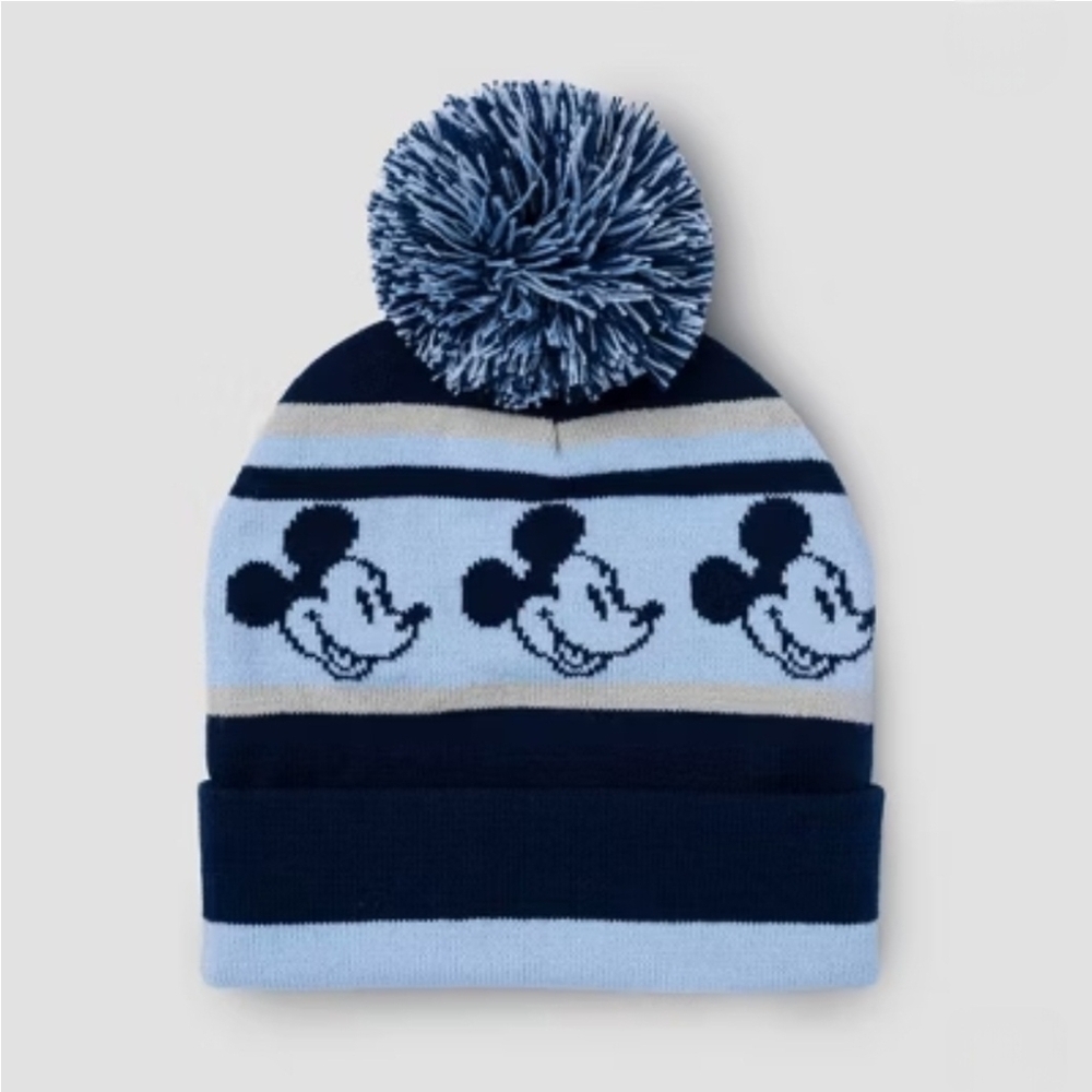 Disney Junior Toddler Mickey Mouse Beanie with Pom - Blue OSFM NWT!